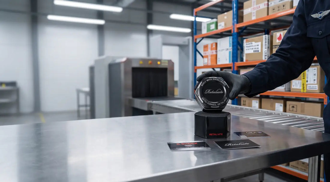 Retaliate custom G-Shock tin box clearing international airport customs, duties included on worldwide shipping