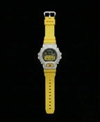 Retaliate Bumblebee Yellow iced out G-Shock, full front view, VVS1 diamond, yellow strap