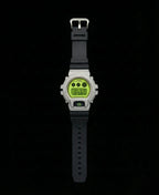 Retaliate Grinch iced out G-Shock, full front view, VVS1 diamond, black and green strap