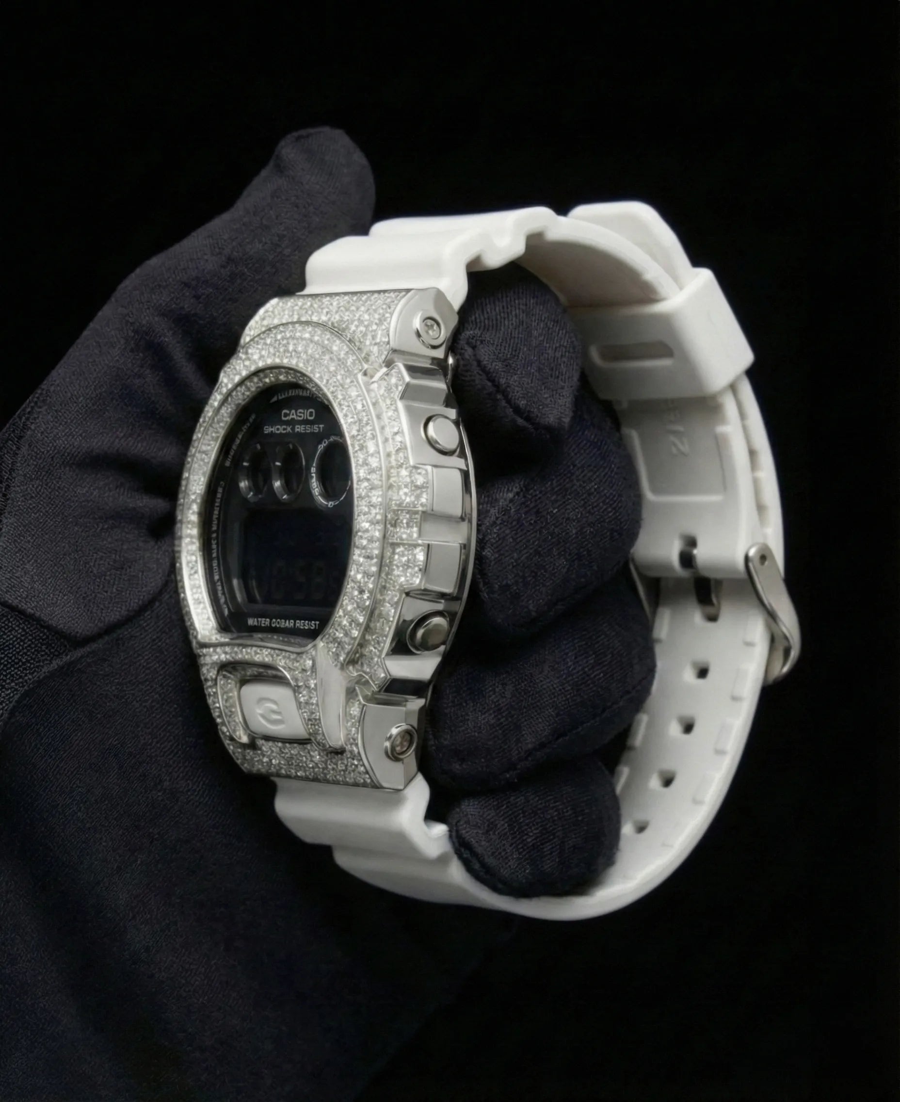 Retaliate Michael Jackson custom G-Shock, diamond bezel side profile, 925 sterling silver