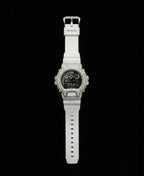 Retaliate Michael Jackson bustdown G-Shock, full front view, VVS1 diamond, white strap