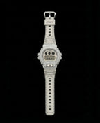 Retaliate Origami custom G-Shock, full front view, VVS1 diamond, white and black strap